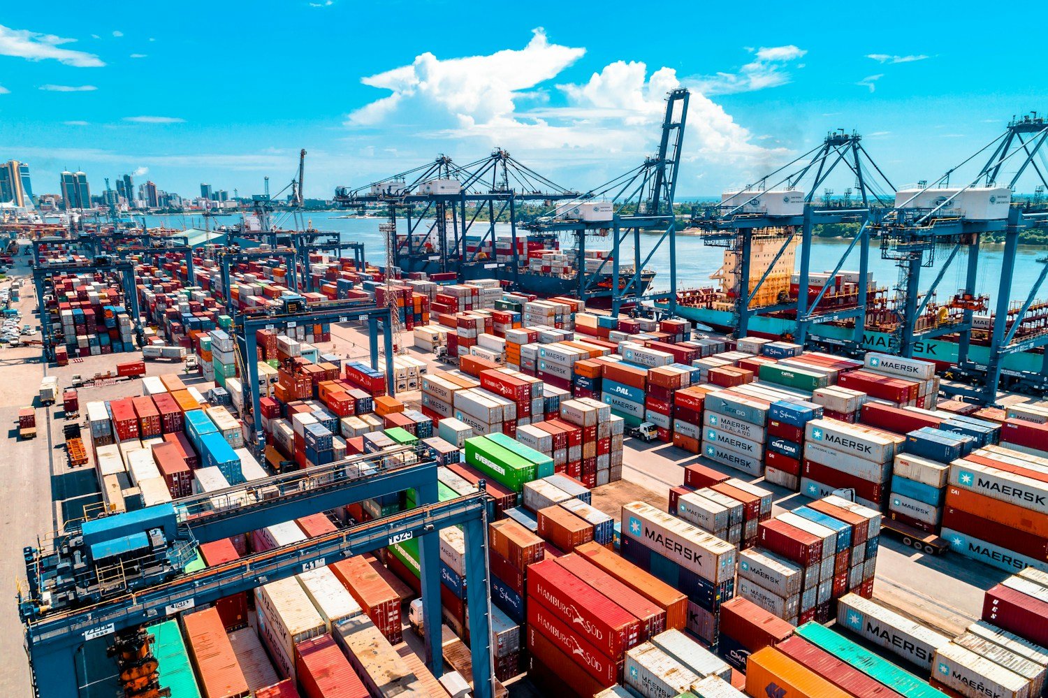 International container port — illustrative image
